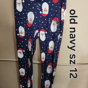 Old Navy Navy Blue Santa Print Leggings Kids
